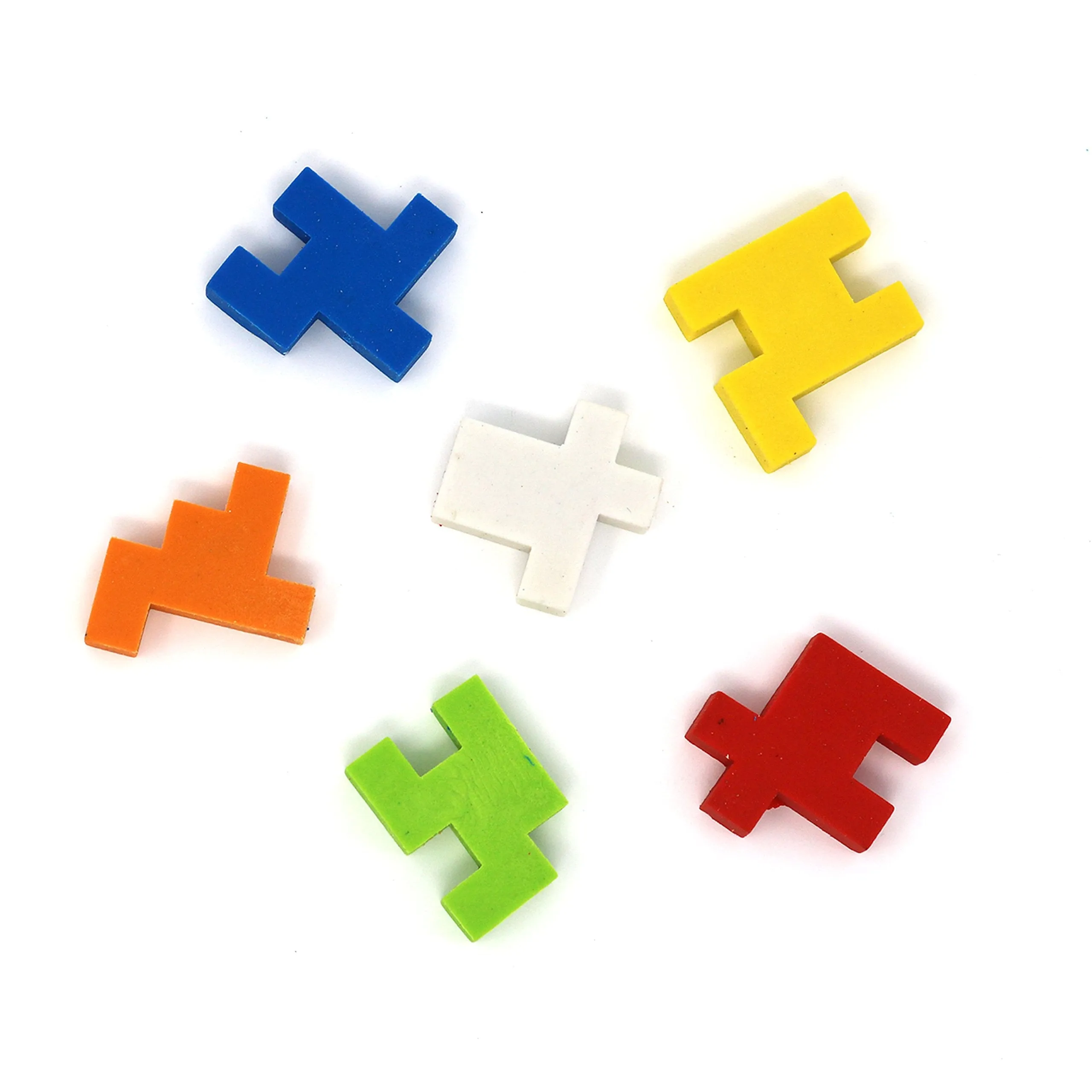 Puzzle Erasers - Individually Wrapped Goody Bag Party Favor And Stocking Stuffers Pencil Eraser - 6 Balls And 6 Cubes