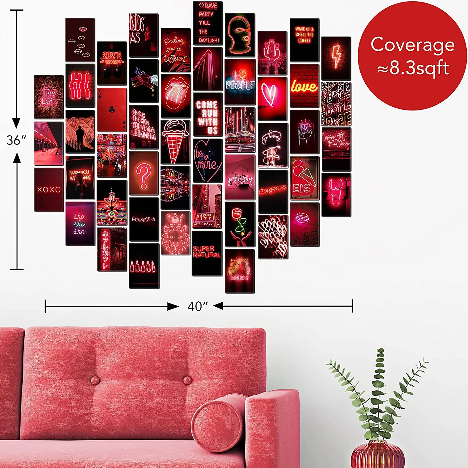 Red E-Girl Wall Collage Kit