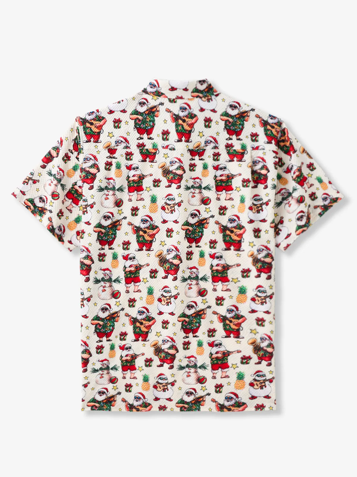 Tropical Tunes Hawaiian Christmas Seersucker Shirt