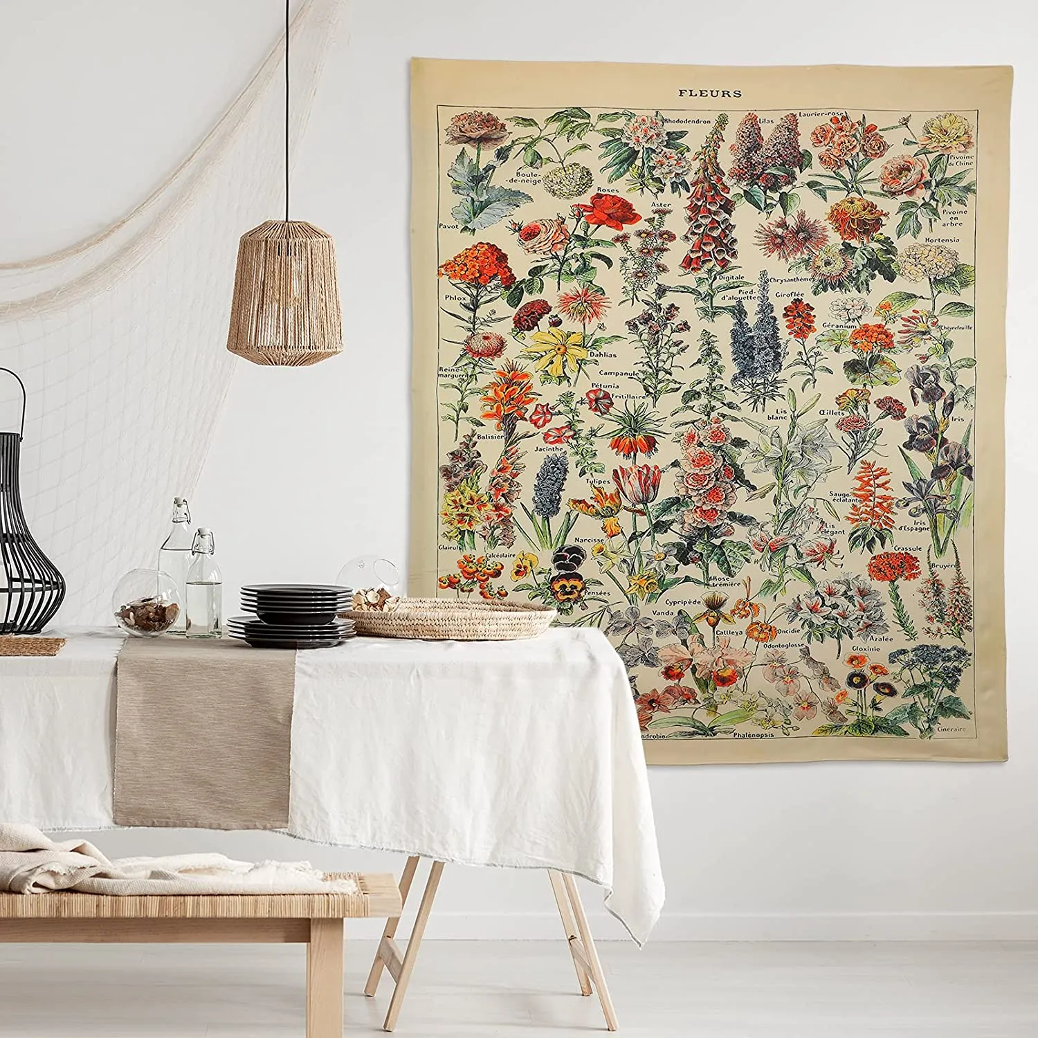 Vintage Wildflowers Tapestry