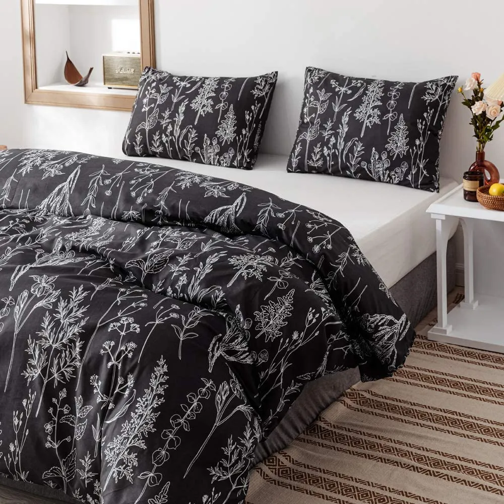 Wildflower Black Bed Set