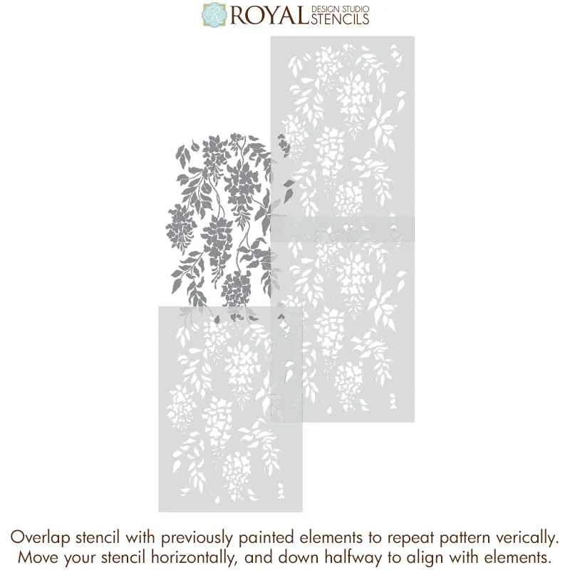 Wisteria Arbor Vine  Wall Stencil