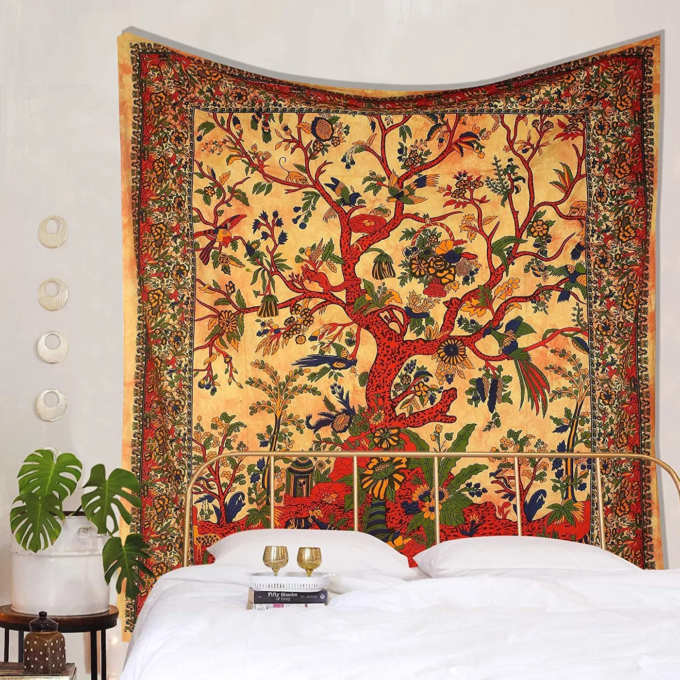 Yellow Life Tree Tapestry