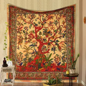 Yellow Life Tree Tapestry